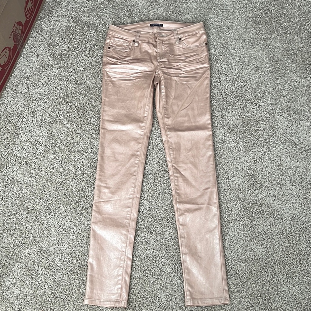 pretty shimmery coral pink color pants